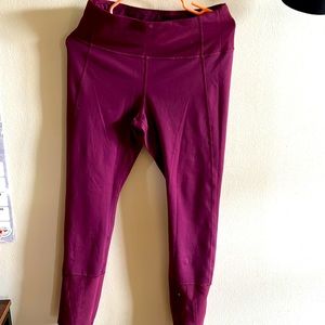 Lucy leggings. Size L 23’ inseam. Zipper bottoms, eggplant color